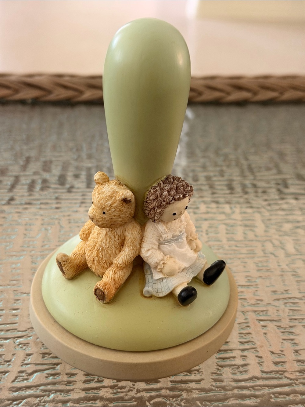 Vintage New Ceramic Figurine Cookie Stamp Baking Teddy Bear Raggedy Ann Doll
